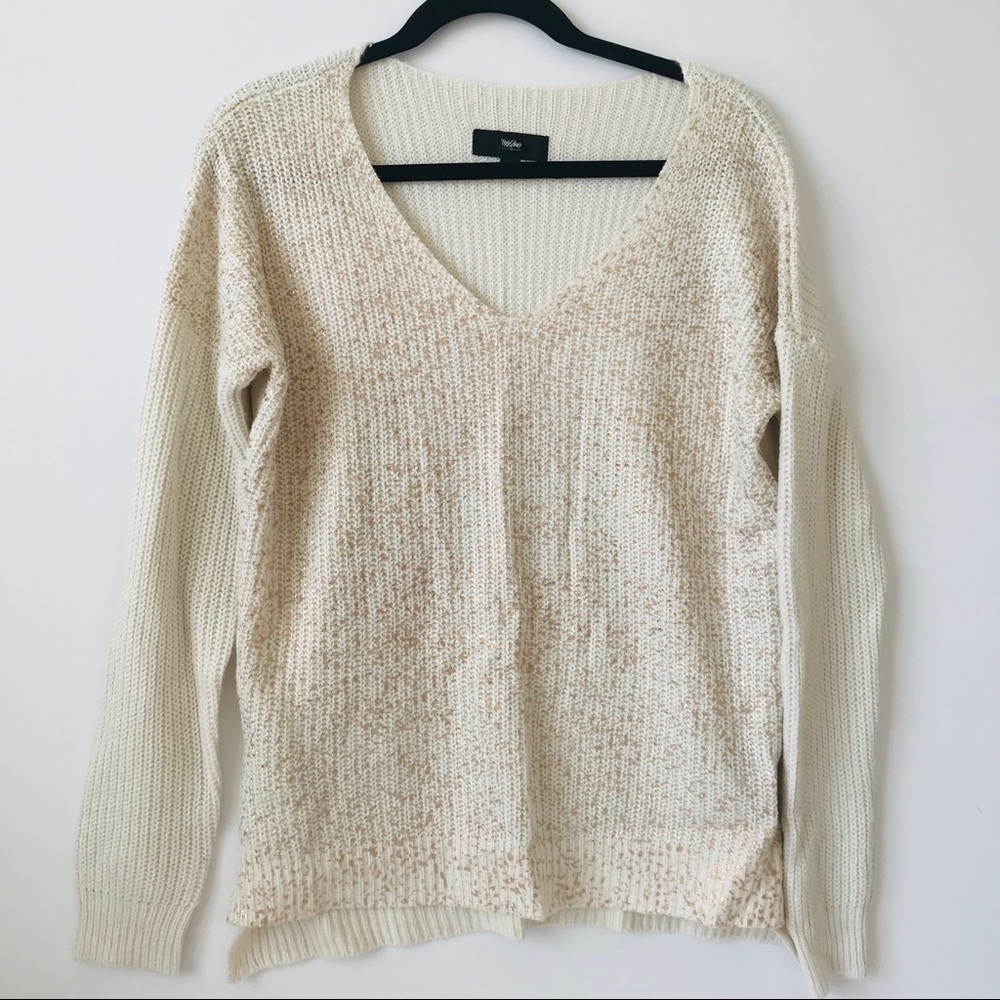 Mossimo Rose Gold Cable Knit Slouchy Cable Sweater